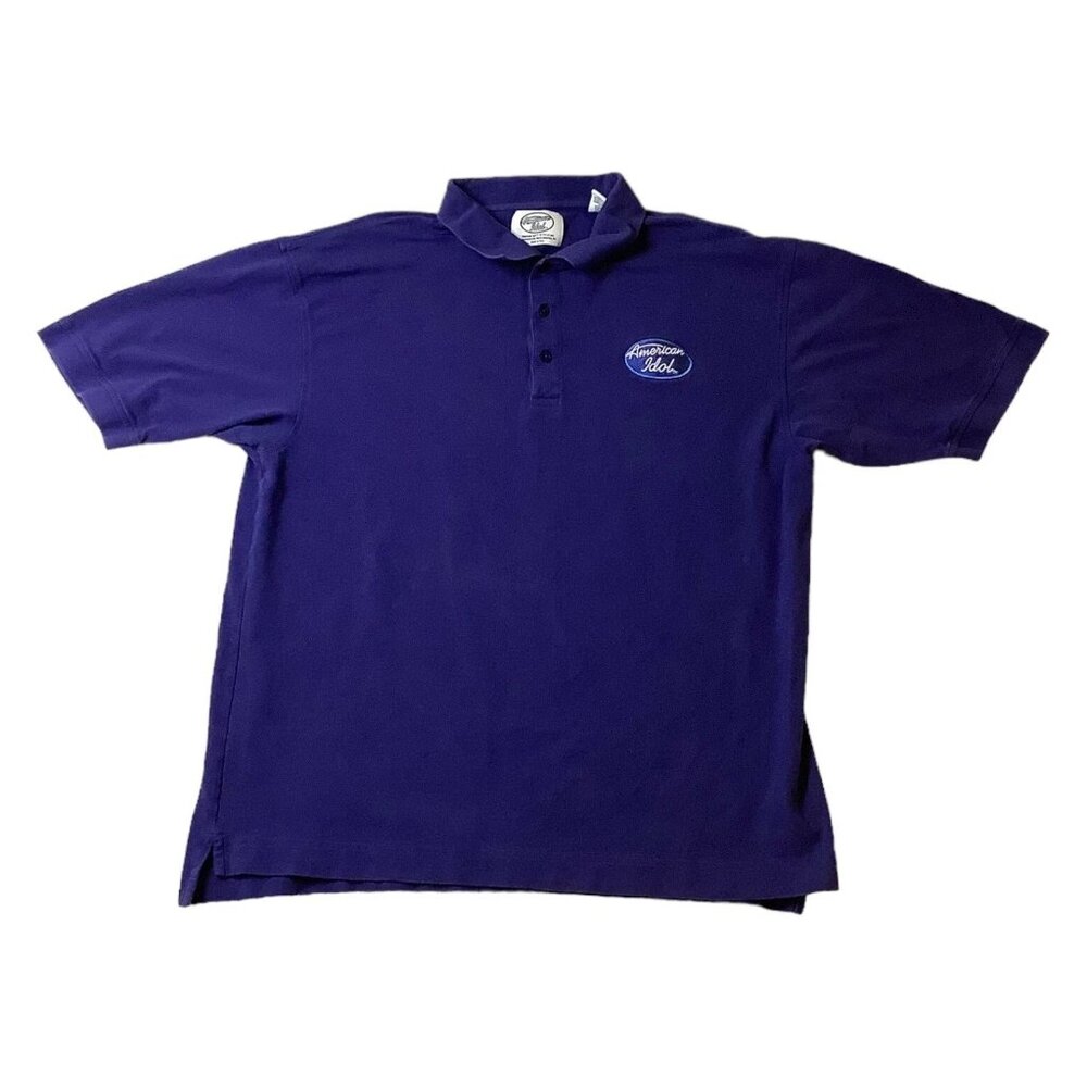 American Idol Cast Crew Blue Polo Shirt Size 2XL 100% Pima Cotton
